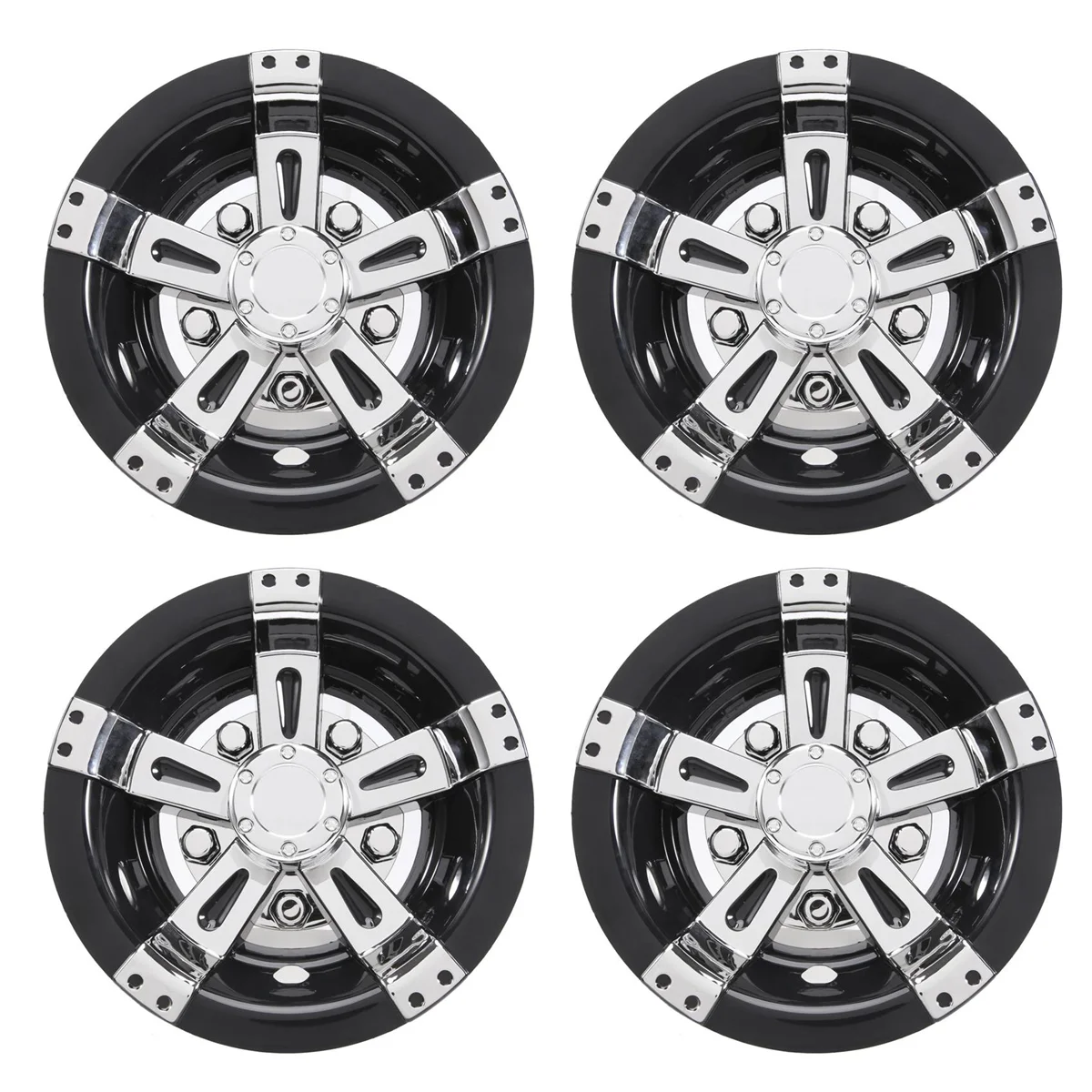 

4Pcs 8Inch Golf Cart Wheel Cover, 5 Spoke Design Hub Cap for Golf Carts for Club Car, EZGO,