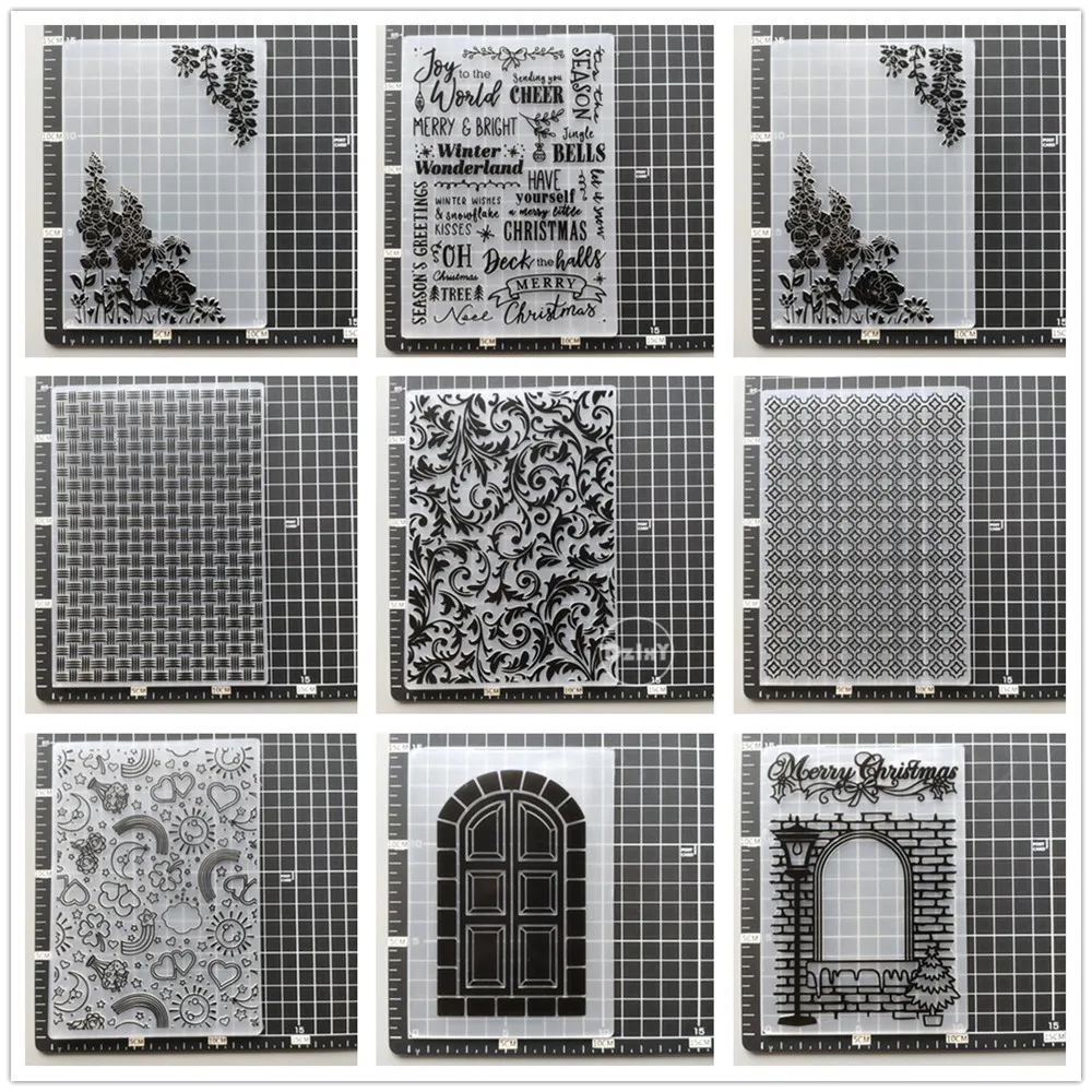 Plastic Embossing Folder 24 Styles for Paper 3D Scrapbooking Cutting Dies Templates Album Cards Making