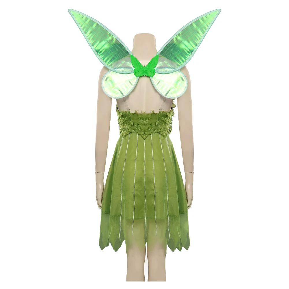 Costume Da Fata Tinkerbell Per Bambine - Completo Con Vestito, Ali, Orecchie E Bacchetta, Per Feste E Carnevale