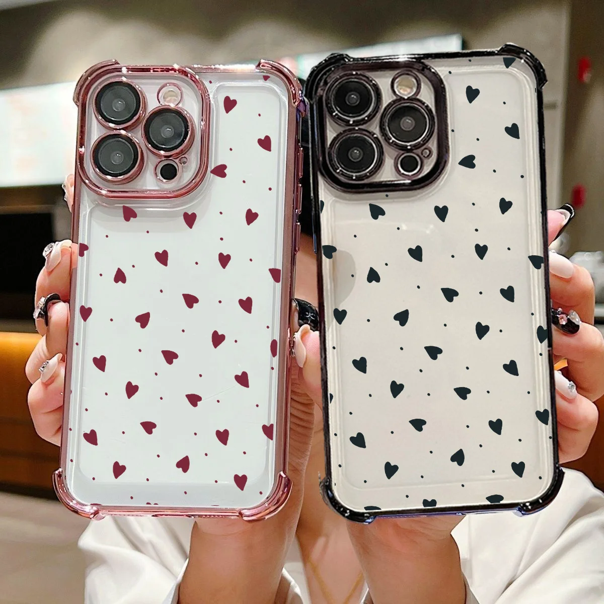 Elegant Love Heart Plating Phone Case