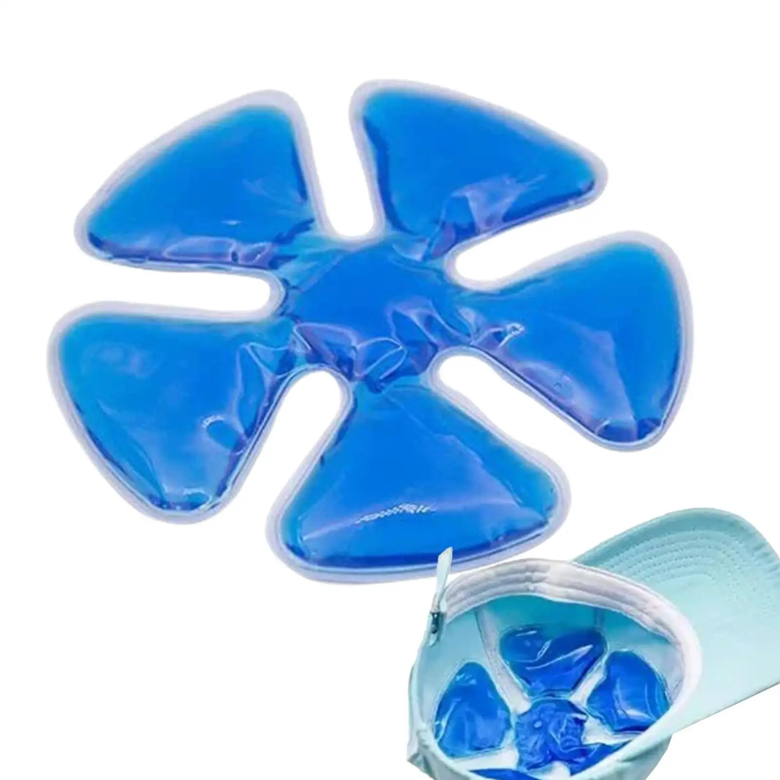 1pc PVC Gel Ice Pack - Adjustable Cooling Pad For Helmets & Hats | Reusable Cold Compress Travel Portable Outdoor Accessories