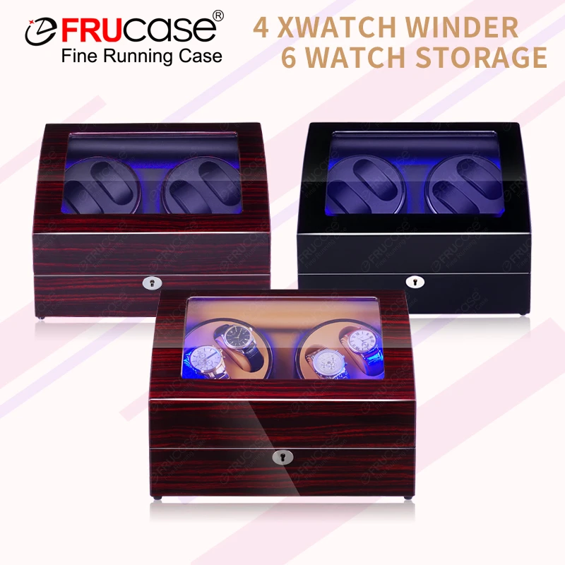Frucase Watch Winder For Automatic Watches New Version 4+6 Wooden Watch
