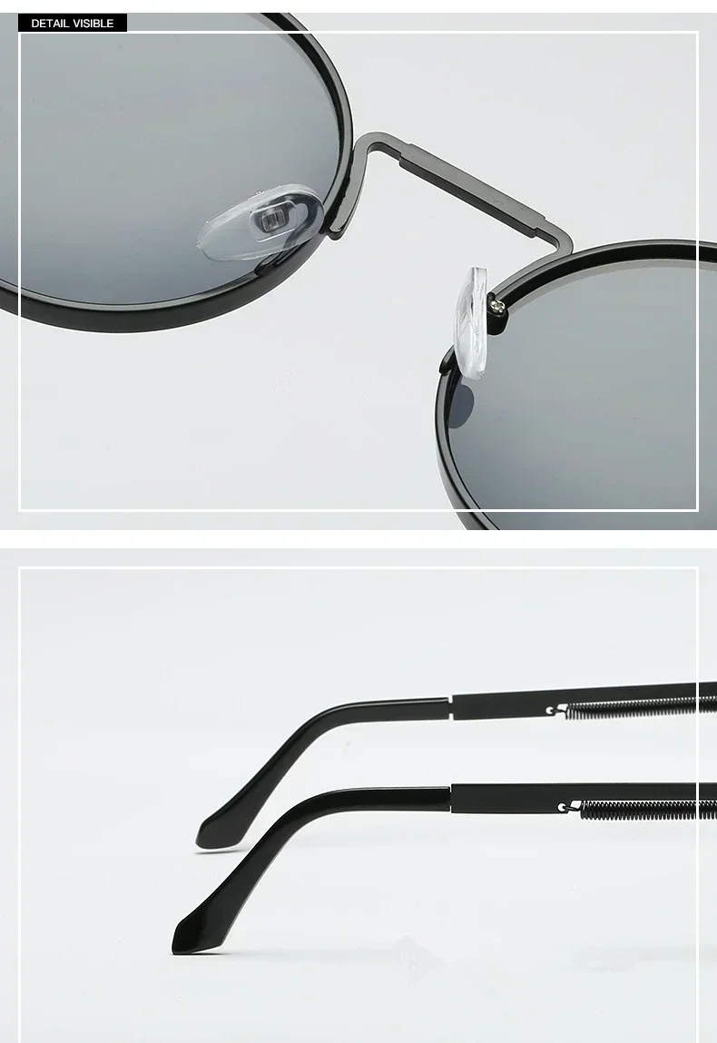 Lunettes de soleil rondes rétro, coupe confortable