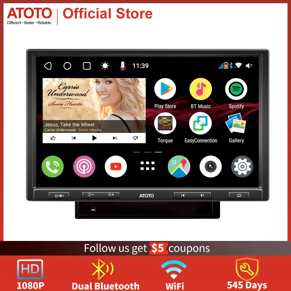 ATOTOS8Premium10inchFloatingQLEDDisplay2DinAndroidCarGPS
