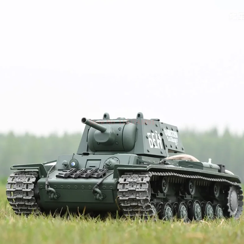 헨롱 3878-1 소련 KV-1 RC 중전차 RC 모델 1:16 사격 가능 합금 원격 제어 전동 군사 모형 적외선