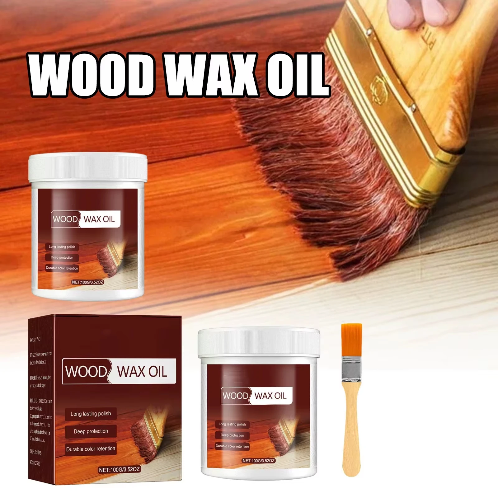 100g Wood Furniture Floor Polishing Agent Anti-Corrosion Wood Wax Oil Furniture Cleaner Non-Toxic Wooden Floor Maintenance