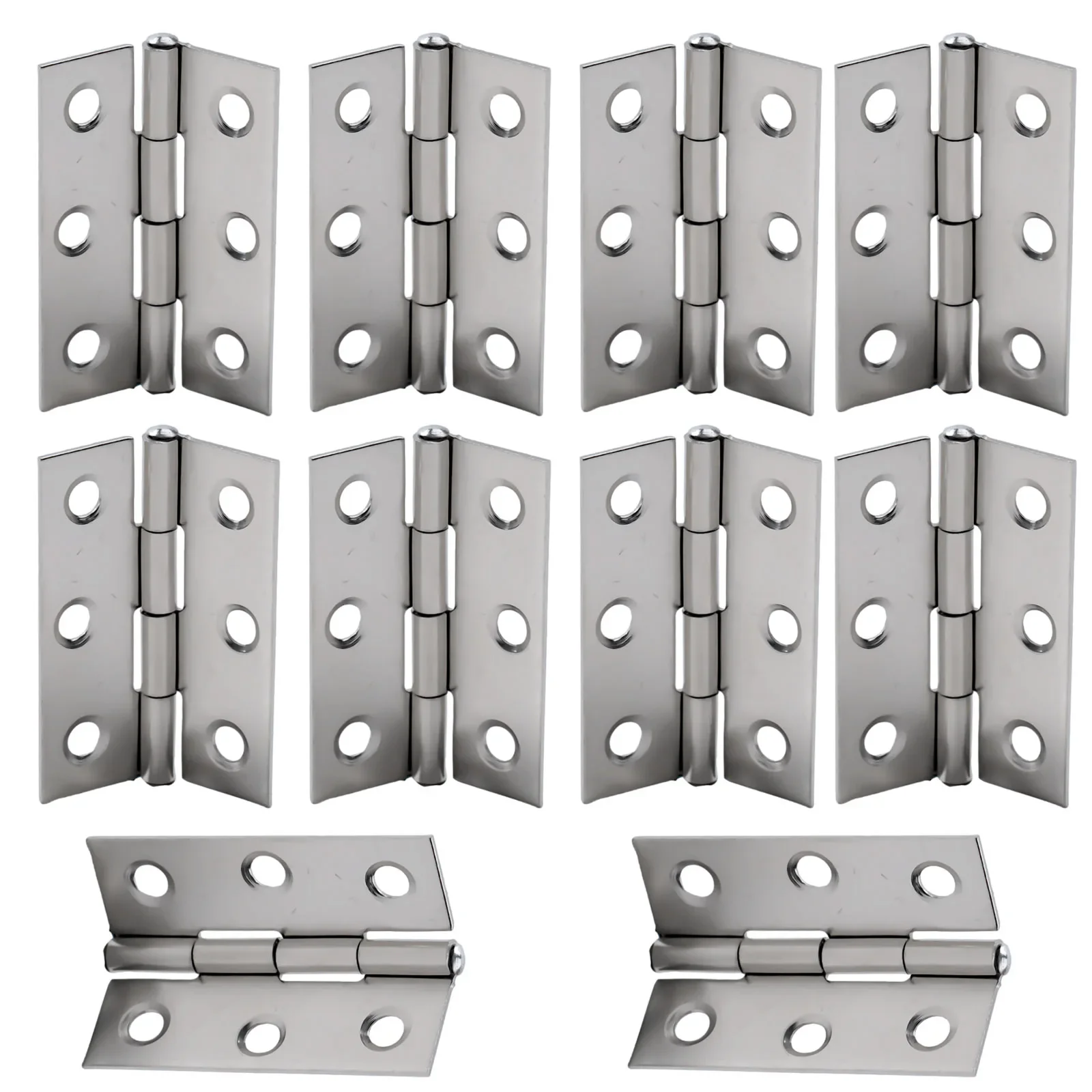 Stainless Steel Door Hinges 10pcs Cabinet Doors Window Wooden Boxes Flat Hinge Home Furniture Hardware Door Hardware stainless steel hinges door hinges