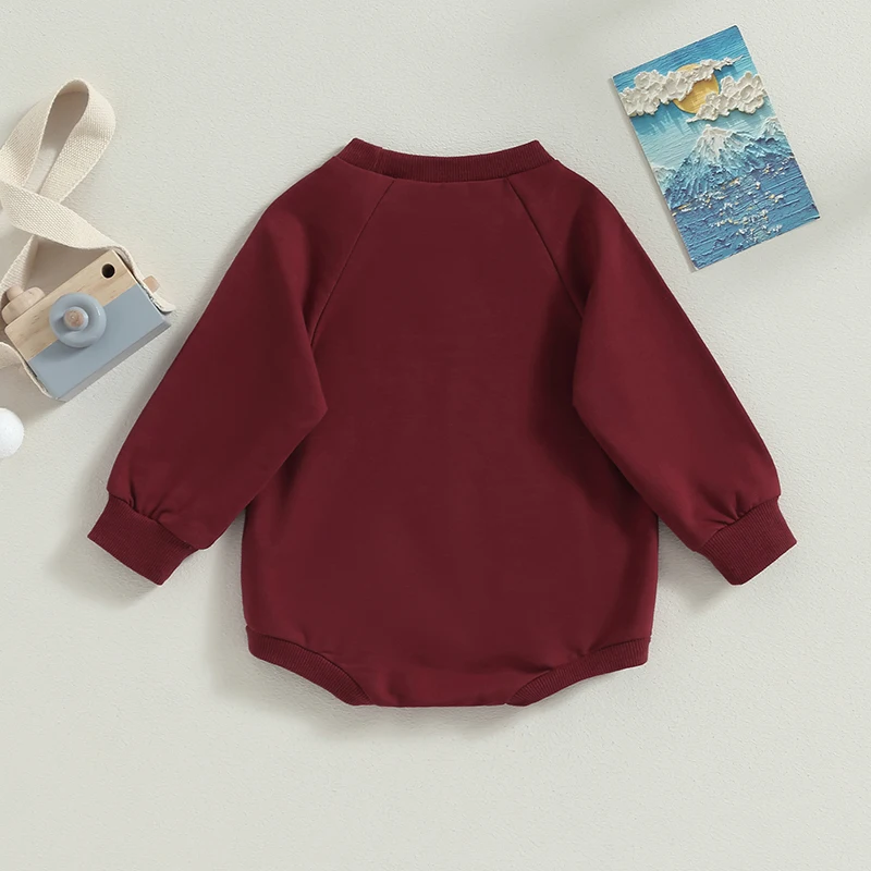 2023-07-19 Lioraitiin 0-24M Infant Baby Girls Boys Sweatshirts Bodysuit Solid Crew Neck Long Sleeve Jumpsuits Fall Clothes 3