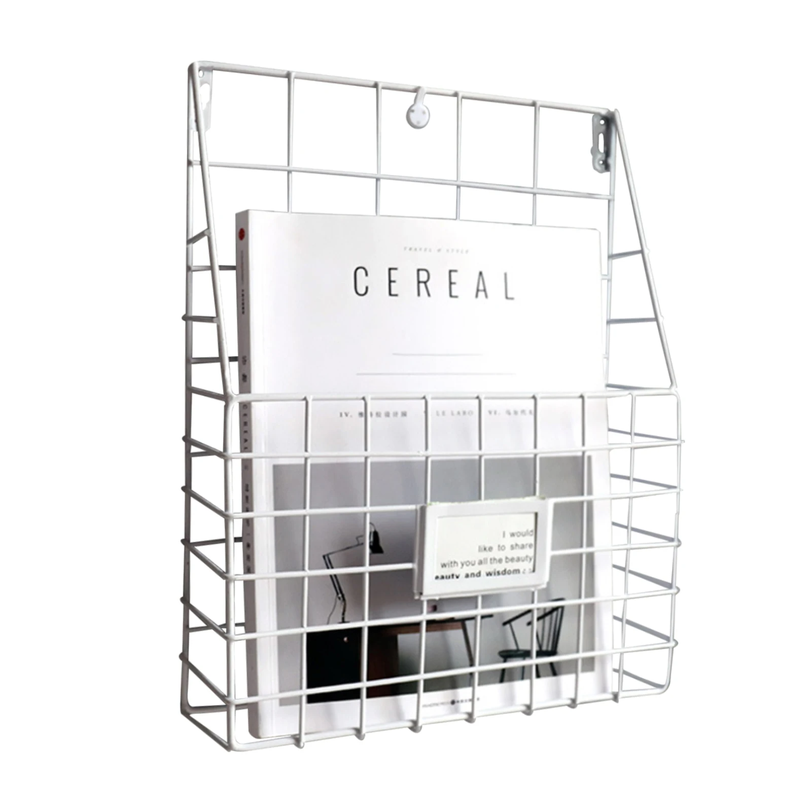 

Iron Wire Living Room Magazine Rack Book Wall Mounted Newspaper Holder Simple Home Modern Frame Space Saving Hanging Storage