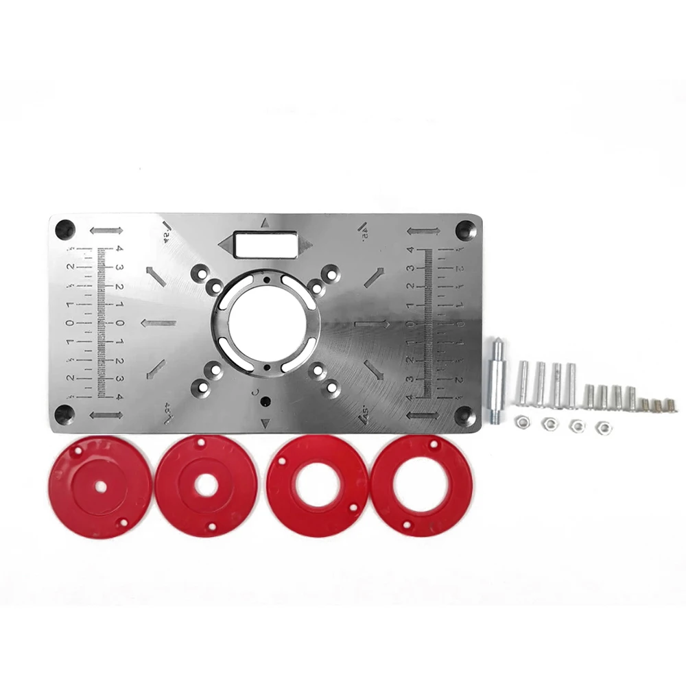 Aibecy Multifunctional Router Table Insert Plate Woodworking Benches Aluminium Wood Router Trimmer Models Engraving Machine