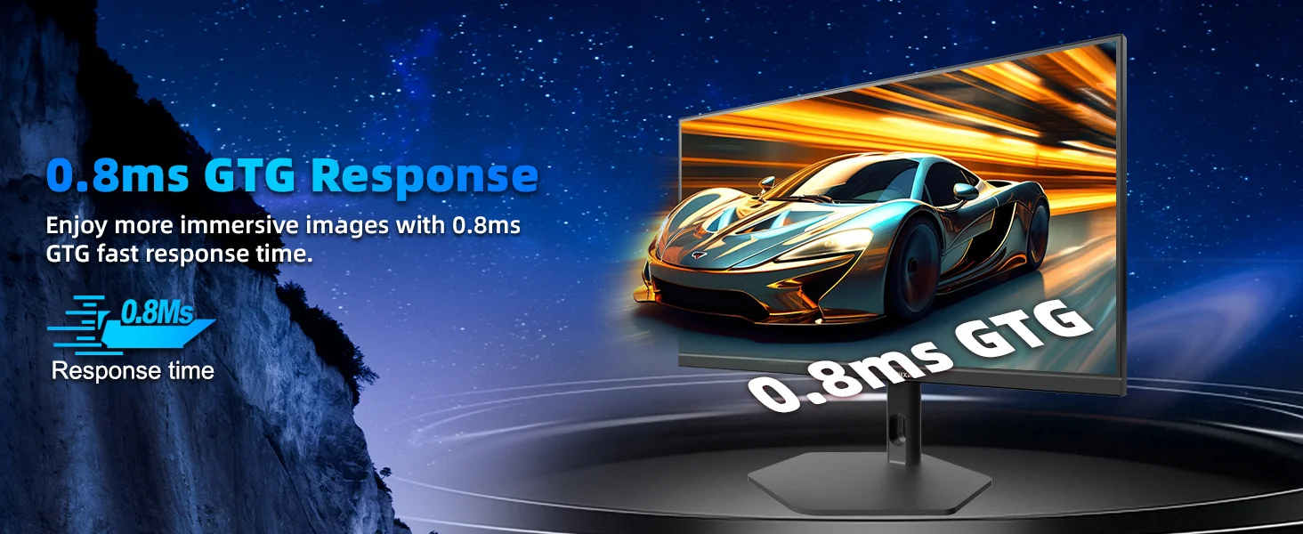 27 Inch Gaming Monitor - 2K 1440P IPS, 300Hz Refresh Rate, 0.8ms Response Time