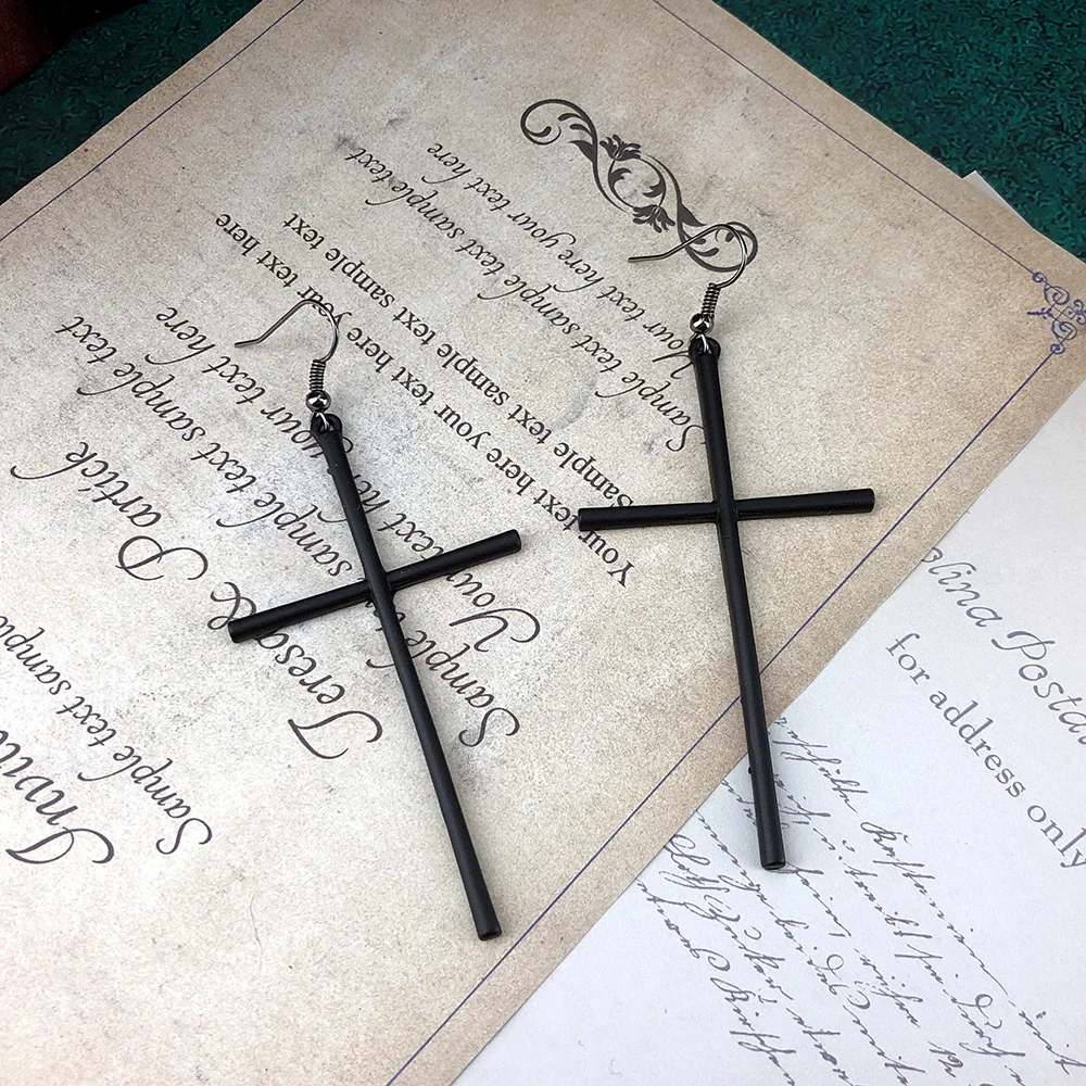 cross earrings Cross Earrings Women Gothic Long Dangle Earring Punk Goth Jewelry Accessories