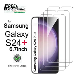 Premium Tempered Glass HD Crystal Screen Protector, 6.7 - Inch, Enhanced Fingerprint Unlock - 4 pcs (For SAM S24 plus)
