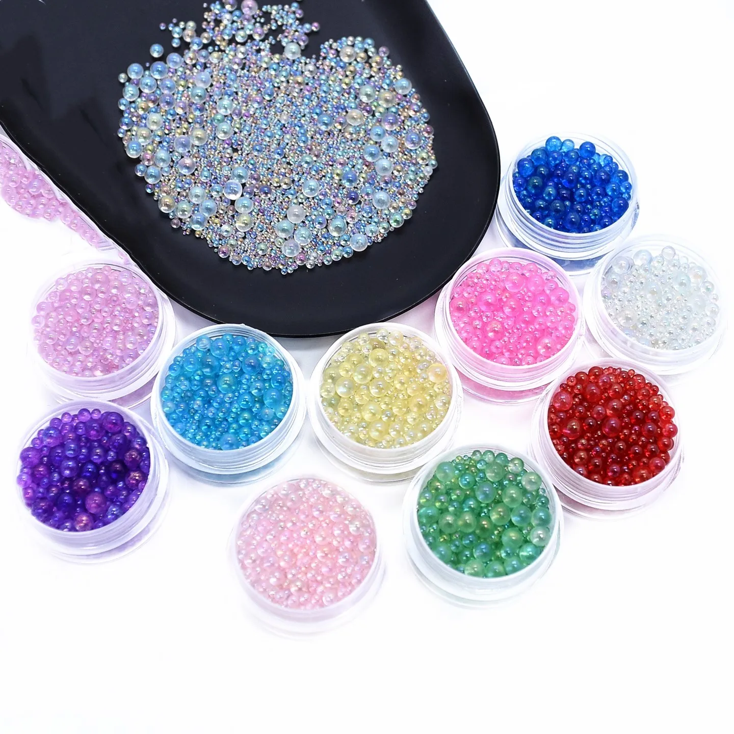 Mini Glass Beads for DIY Nail Art and Resin Crafts - 20g