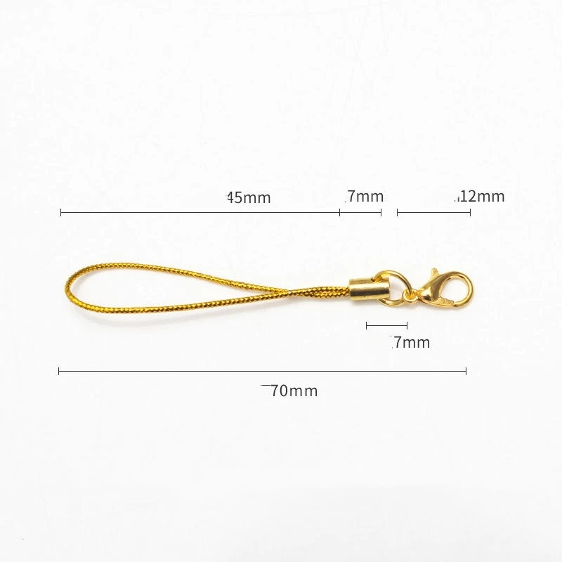 Vibrant Gold/Rhodium Charm Cord with Lobster Clasp for DIY Jewelry and Accessories Crafting - 50pcs