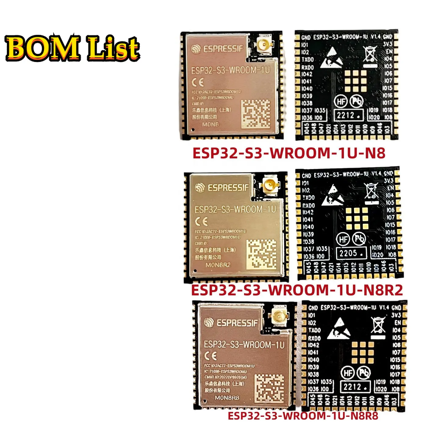 ESP32-S3-WROOM-1U 4MB 8MB 16MB 2.4GHz Wi-Fi and BLE 5 module zigbee bluetooth module