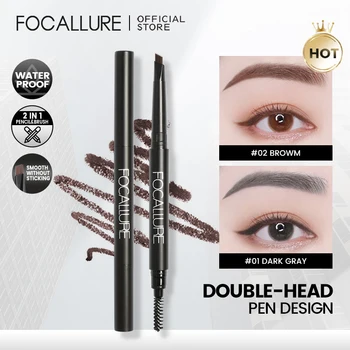 FOCALLURE 눈썹 펜슬, 정확한 눈썹 아이라이너, 오래 지속되는 방수, 금발, 갈색, 눈썹 메이크업 화장품 도구, 3 가지 색상