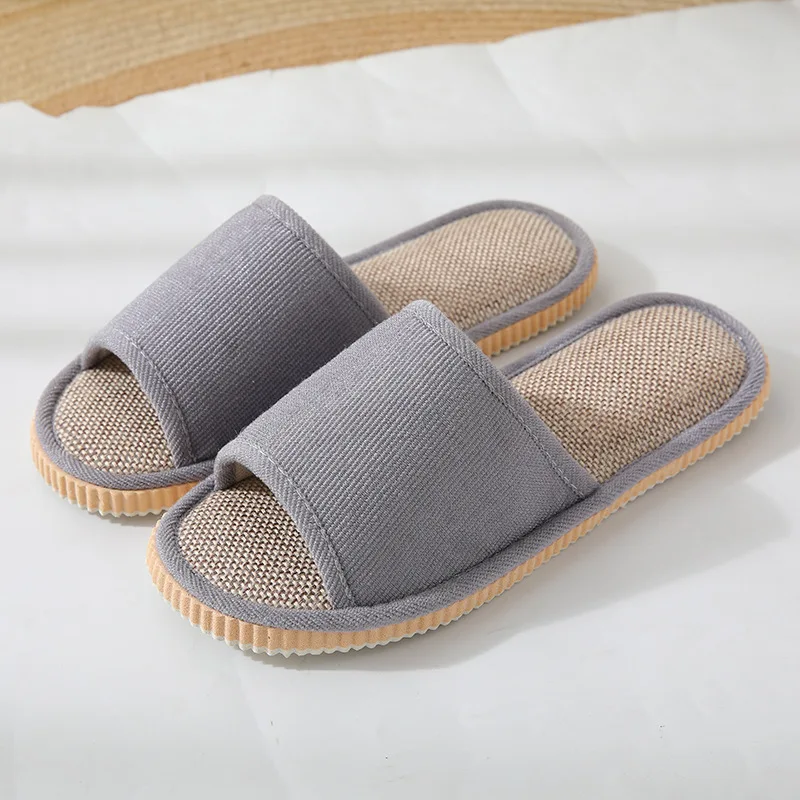4Pairs/Pack Man Women Cotton Hemp Slippers Disposable Home Hotel Slides Travel Sandals Hospitality Guest SPA Footwear Shoes