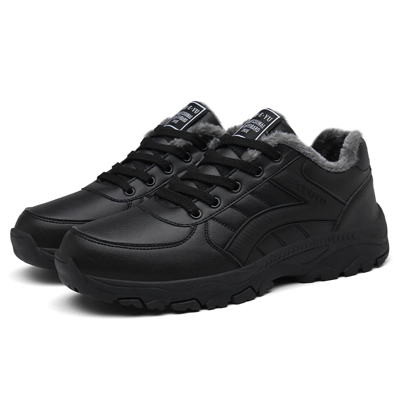 

men winter shoes plush warm Leisure Leather Shoes for Men Casual Sneakers Fashion Men Shoes Wearable Platform with fur Shoes men
