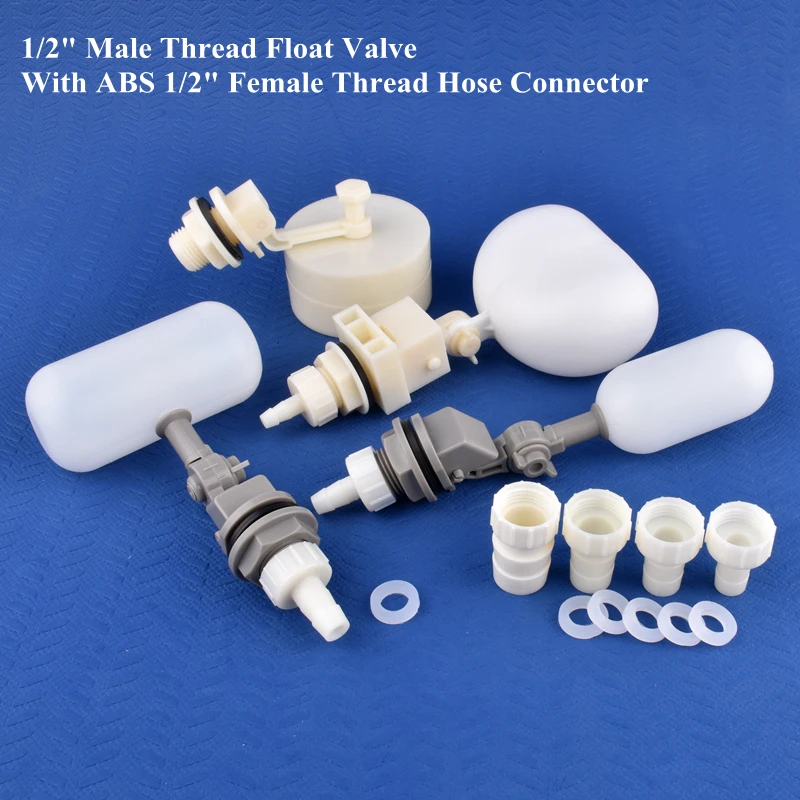 

1/2"-4~20mm Float Valve With ABS Hose Joint Aquarium Tank Multi Angle Installation Floatvalve Water Tank Ballcock Level Control