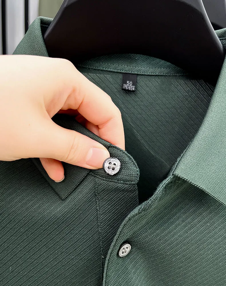 Light luxury brand striped decoration short sleeve polo shirt fashion embossed summer comfort breathable casual men's T-shirt 21 Sc4eaa489ef6d454fa1e3ff2b5a5430451