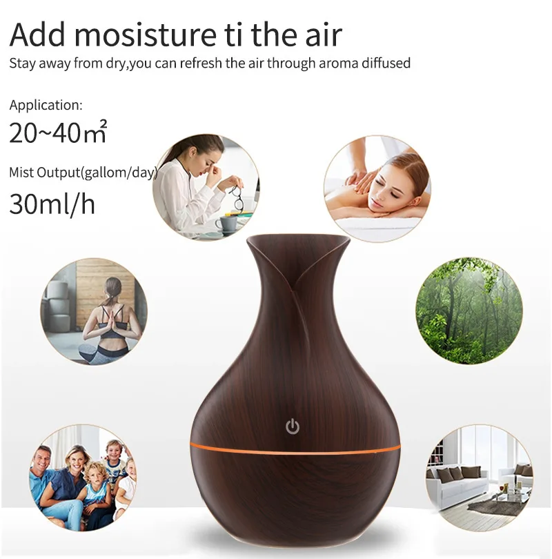 Ultrasonic Air Humidifier / Aromatherapy Diffuser, Mini Mist Producer