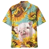 Cartoon Pig Pattern Hawaiian Shirt For Men 3D Printed Animals Short Sleeves Summer Lapel Oversized Shirts Street Button Blouses 4