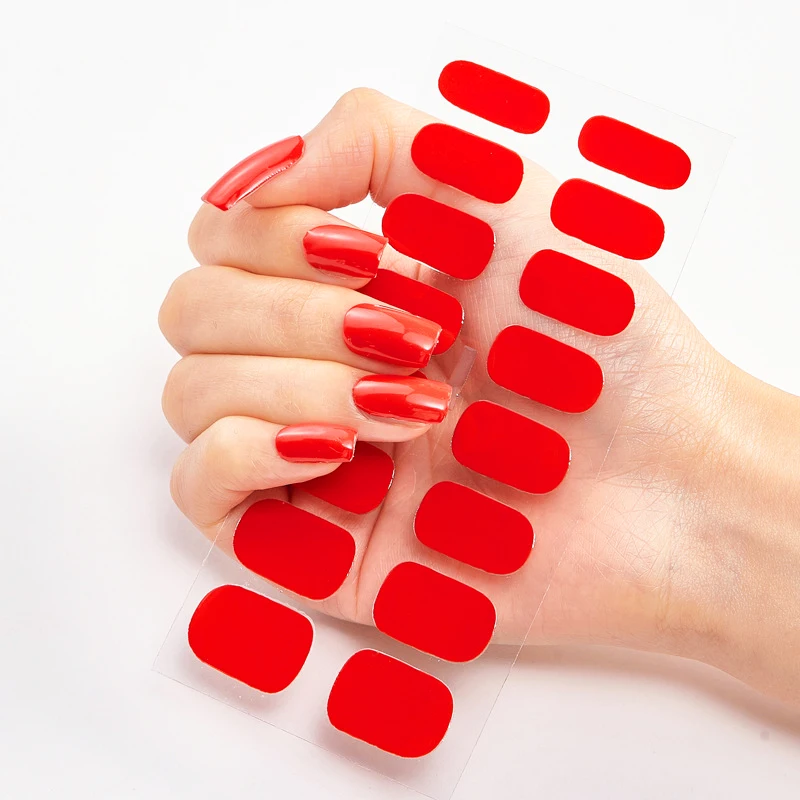 Semi Cured Wraps Fast Gel Nail Sticker Soild Nail Gel Wraps Adhesive Full Cover Gel Nail Sticker Full Cover  Manicure Decoration 6