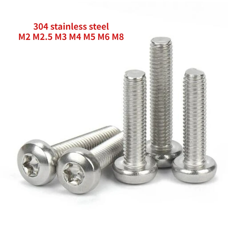 

304 Stainless Steel Torx Round Head Screws A2 Anti-Theft Security Screw Plummer Without Column Core Bolts M2 M2.5 M3 M4 M5 M6 M8