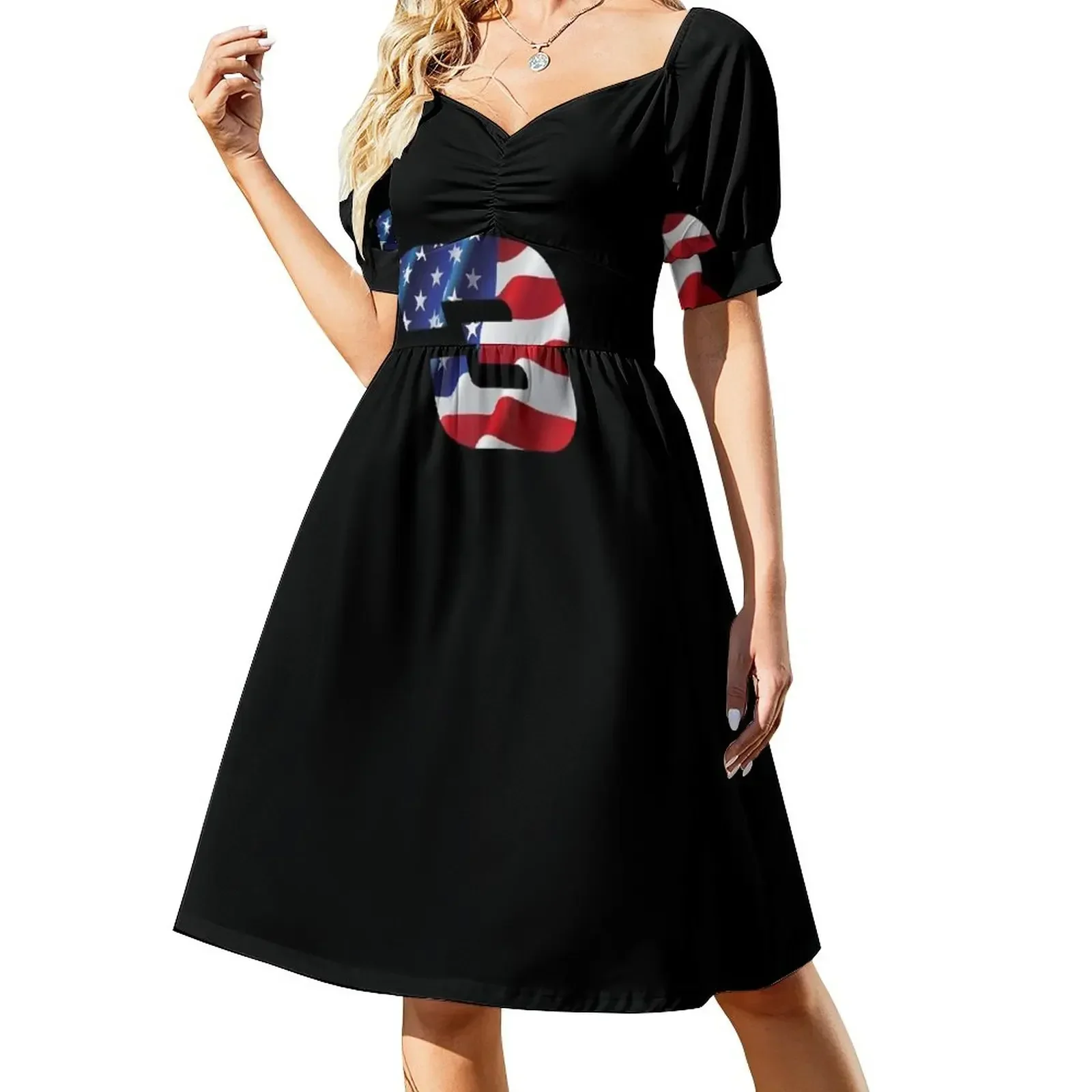 thumbnail image 1 of Vestido de verano de manga corta Earnhardt USA 3 para mujer, vestido de dama de honor., 1 of 8
