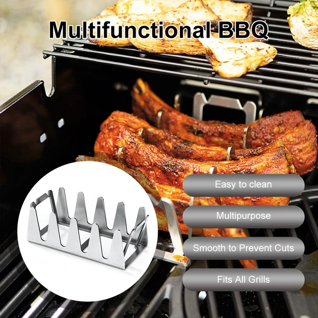 Stainless Steel Rib Rack Roasting Stand Barbecue Non-stick