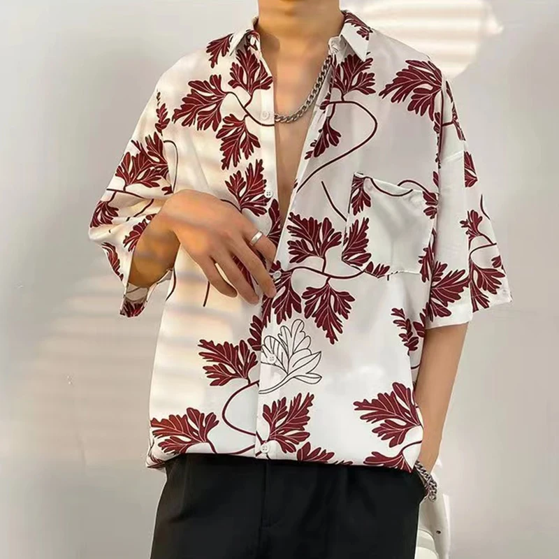 Super Large American Style 2022 Summer Fried Street Fashion Printing New Personalized Men's Casual Shirt