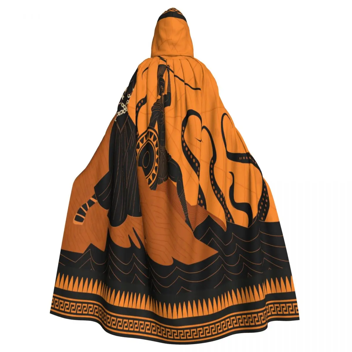 Unisex Adulto Andromeda E Perseus Combattimento Mantello Di Kraken Con Cappuccio Lungo Costume Da Strega Cosplay