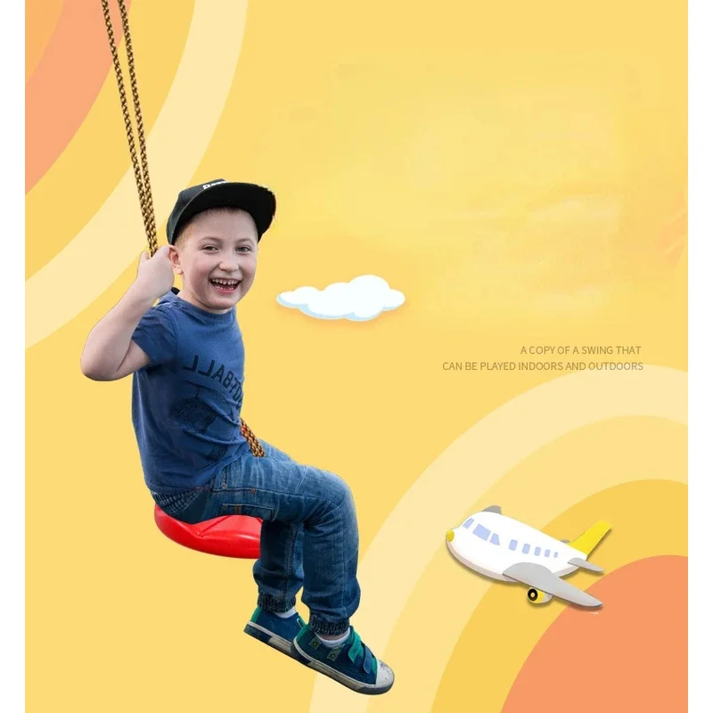 Children's Disc Swing Kid Indoor and Outdoor Sports Red Blue Thickened Octagonal Petal Swing Hanging Swing Toys Rocking Chair 2