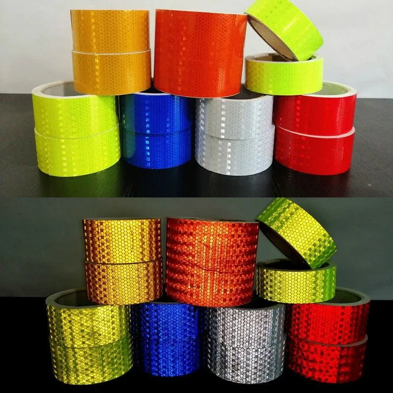 

5cmx10m/roll Reflective Tape Adhesive Stickers Safety Warning Decoration Pure Color High Light