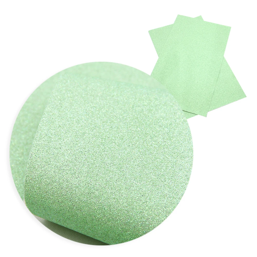 Leather Fabric Shimmer Fine Glitter Faux Leather Sheets Candy Solid Color Synthetic Leather Fabric Roll DIY Earrings Hair Bows Crafts