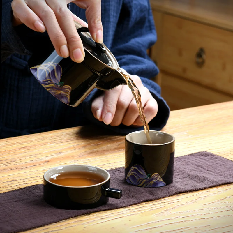 Ceramic Quick Cup Set, Creative Portable Bag, Travel Tea Set