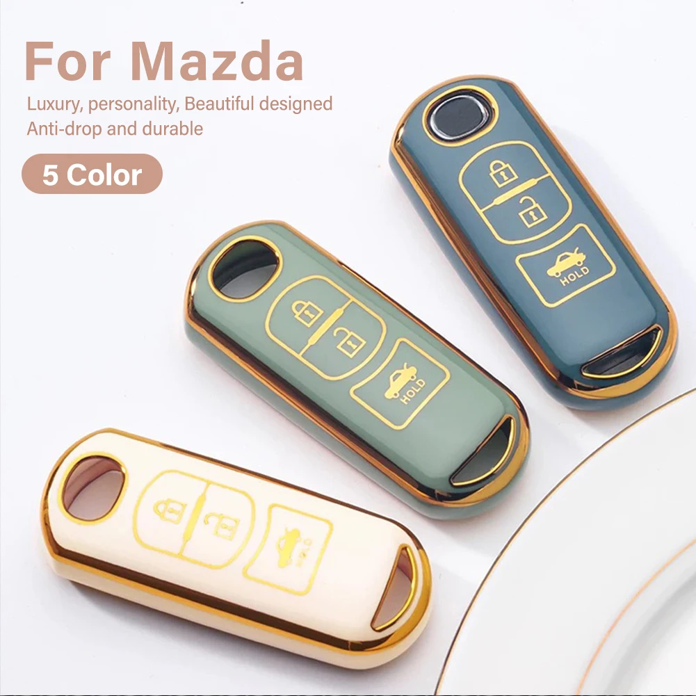 TPU 2 Buttons Car Remote Key Case Cover Shell for Mazda CX-3 CX3 CX-5 CX5 CX7 CX-9 CX8 2 3 5 6 BL BM GJ Atenza Axela Demio
