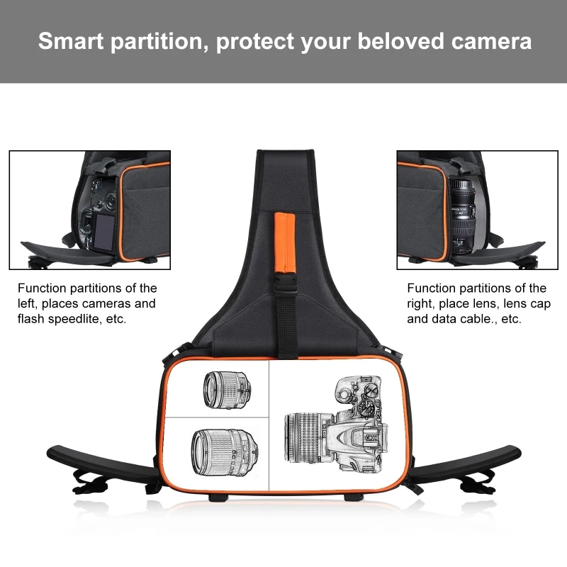 PULUZ DSLR 카메라 백팩 및 렌즈 가방, 니콘  캐논 사진 장비, 야외 여행용 방수 숄더백