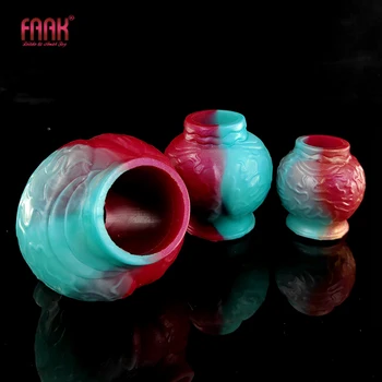 FAAK Silicone large Knot For Dildo Sex Toys For Men Cock Enlargement Cock Ring Penis Sleeve Stretchable Vaginal Anal Stimulate 1