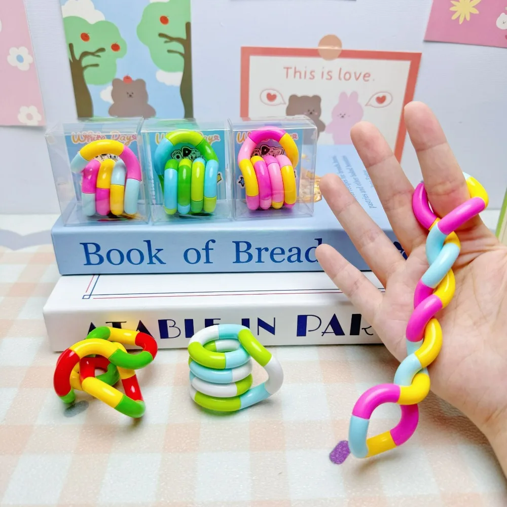 Colorful 18-Section Twisty Tangle Fidget Toy: Sensory Stress and Anxiety Relief Tool