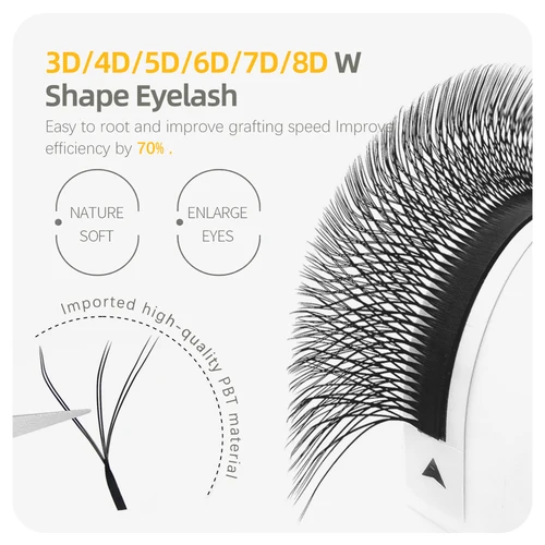 MASSCAKU 프리미엄 밍크 3D 4D 5D 6D 사전 제작 W형 인조 속눈썹, 12 라인, 부드럽고 자연스러운 개별 속눈썹 연장 용품 3