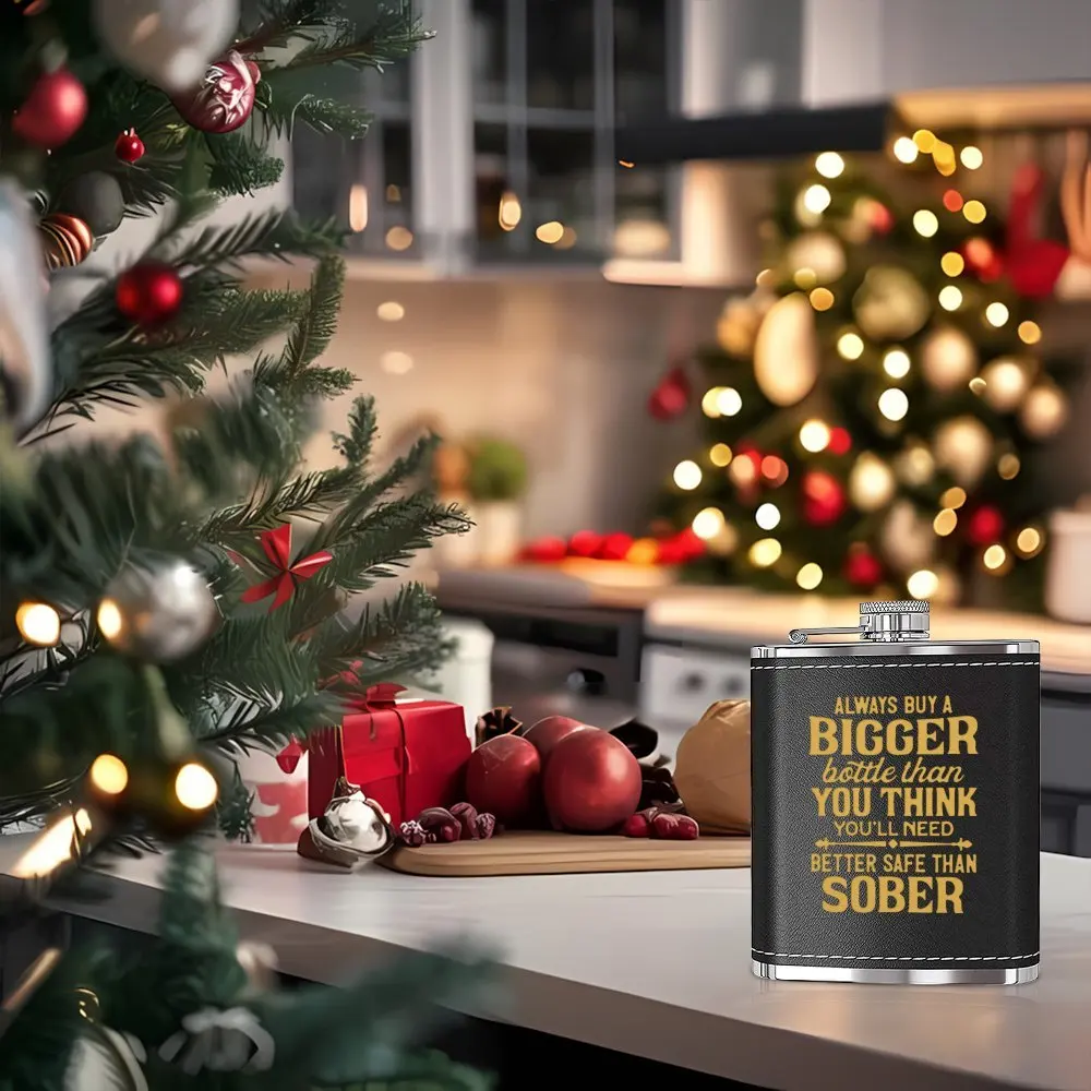 7온스 스테인리스 스틸 힙 플라스크 “Always Buy A...”, 남성 신랑 들러리를 위한 재미있는 선물, 누수 방지 휴대용 크리스마스 발렌타인데이 선물