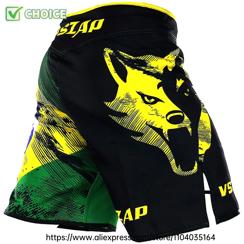 Vszap Fight Shorts Herren BJJ MMA Shorts Boxen Kampf Grappling Shorts Fitness Muay Thai Kickboxen No Gi Wrestling Sporthose – Detail 7