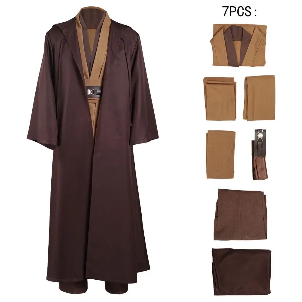 2024 New Version High Quality Star Soft Polyester Wars Costume Halloween Jedi Role Playing Obi-Wan Kenobi Cos Costume