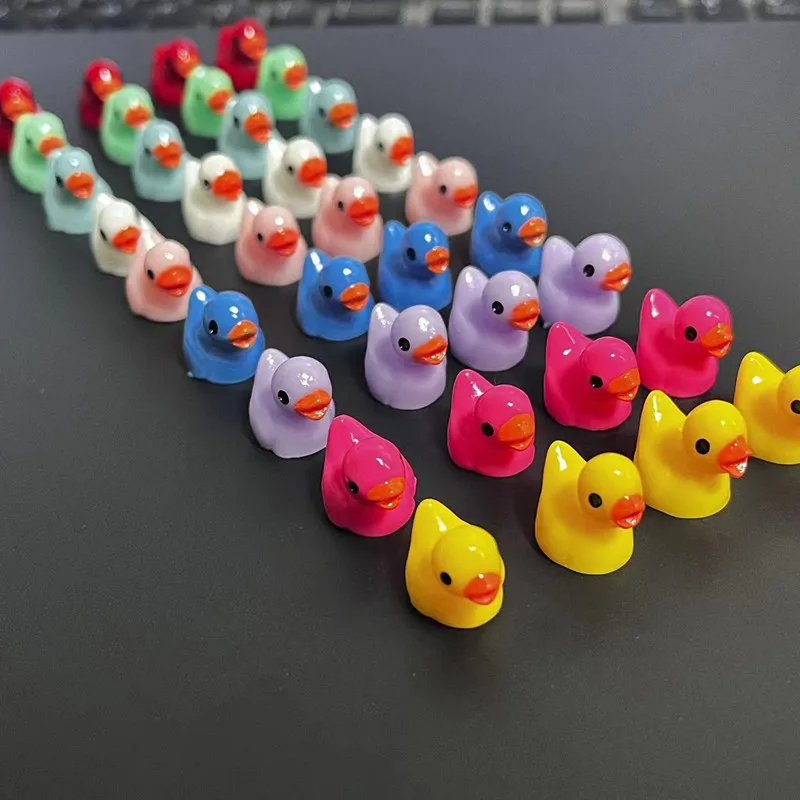 30-70Pcs Mini Ducks Home Decor Colorful Resin Duck Home Decoration Accessories Cute Micro Animals Micro Decoration Fairy Garden 2022 3pc cute squirrel family figurine model garden fairy ornament glass diy accessories home decoration decor miniature toy