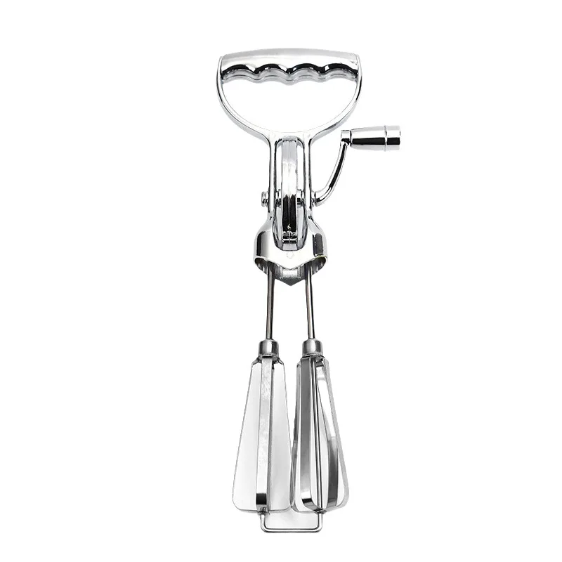 Manual Hand Crank Egg Beaters Stainless Steel Double Heads Egg Whisk Multi-Purpose Food Blender Mixer Kitchen Tool