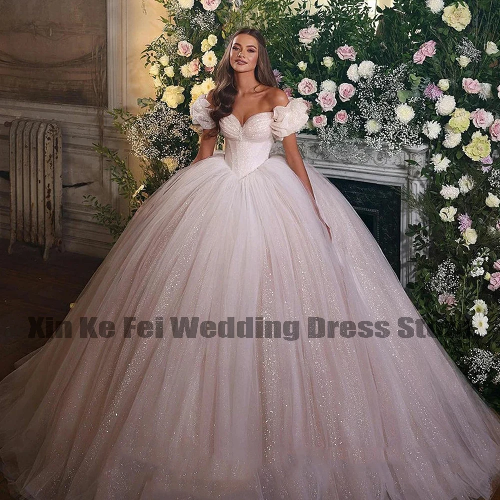 2023 luxusní bohémský kněžna svatební šaty lesklý dámská sexy milenka a-line tyl svatební gowns róba de mariée vestidos