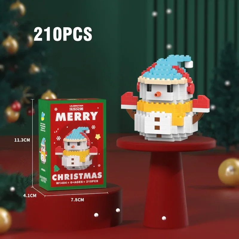 Festive Santa & Reindeer Micro Building Block Set - Christmas Puzzle Bricks