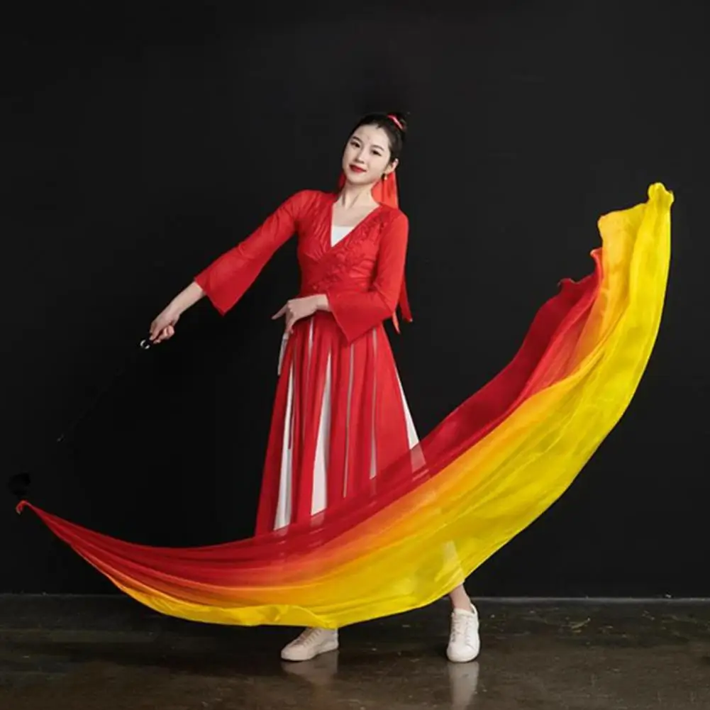 Belly Dance Scarves Simulated Silk Gradually Changing Color Colorful Flame Dance Olorful Gauze Scarf Long Scarf Ball Hand Fan